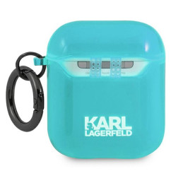 Karl Lagerfeld „Choupette“ dėklas, skirtas „AirPods 1/ 2“ ausinėms – mėlynas