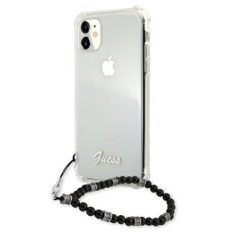 „Guess“ juodo perlo dėklas, skirtas iPhone 11 6.1" / Xr - skaidrus