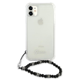 „Guess“ juodo perlo dėklas, skirtas iPhone 11 6.1" / Xr - skaidrus