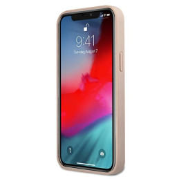„Guess 4G“ didelis metalinis logotipo dėklas iPhone 12 / 12 Pro – rožinis