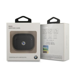 BMW originalios odos sidabrinis dėklas su logotipu AirPods Pro ausinėms – juodas