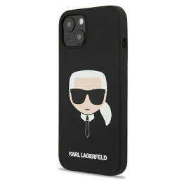 „Karl Lagerfeld“ silikoninis „Karl& 39 s Head“ dėklas, skirtas „iPhone 13 mini“ – juodas
