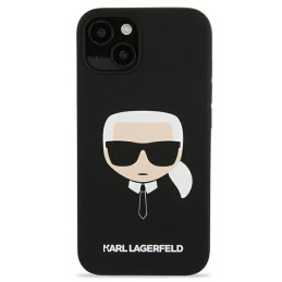 „Karl Lagerfeld“ silikoninis „Karl& 39 s Head“ dėklas, skirtas „iPhone 13 mini“ – juodas
