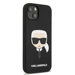 „Karl Lagerfeld“ silikoninis „Karl& 39 s Head“ dėklas, skirtas „iPhone 13 mini“ – juodas