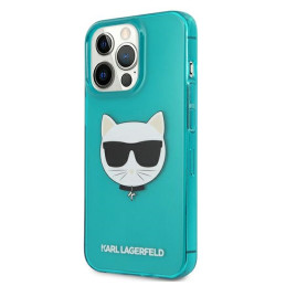Karl Lagerfeld KLHCP13LCHTRB iPhone 13 Pro / 13 6.1" mėlynas/ mėlynas kietas dėklas su blizgučiais ir fluorescenciniu bl...
