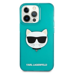 Karl Lagerfeld KLHCP13LCHTRB iPhone 13 Pro / 13 6.1" mėlynas/ mėlynas kietas dėklas su blizgučiais ir fluorescenciniu bl...