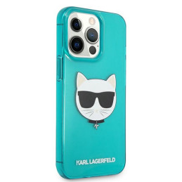 Karl Lagerfeld KLHCP13LCHTRB iPhone 13 Pro / 13 6.1" mėlynas/ mėlynas kietas dėklas su blizgučiais ir fluorescenciniu bl...