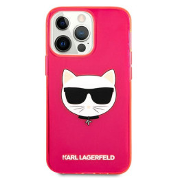Karl Lagerfeld KLHCP13XCHTRP iPhone 13 Pro Max 6,7" rožinis kietas dėklas Glitter Choupette Fluo
