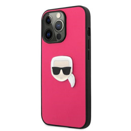 „Karl Lagerfeld“ odinis „Ikonik Karl& 39 s Head“ metalinis dėklas, skirtas „iPhone 13 Pro / 13 6.1“ – rožinis