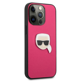 „Karl Lagerfeld“ odinis „Ikonik Karl& 39 s Head“ metalinis dėklas, skirtas „iPhone 13 Pro / 13 6.1“ – rožinis