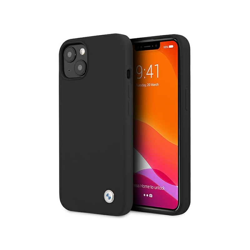 BMW silikoninis „Signature“ iPhone 13 dėklas – juodas