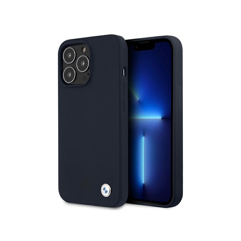 BMW silikoninis „Signature“ dėklas, skirtas „iPhone 13 Pro Max 6.7“ – tamsiai mėlynas