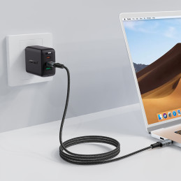 „Acefast C4-03“ juodas USB-C - USB-C PD QC kabelis 100W 5A 480Mb/ s 2m - juodas