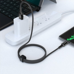 „Acefast USB“ – USB C tipo laidas 1,2 m, 3A, juodas (C1-04 juodas)