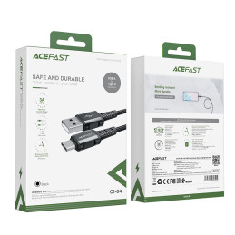 „Acefast USB“ – USB C tipo laidas 1,2 m, 3A, juodas (C1-04 juodas)