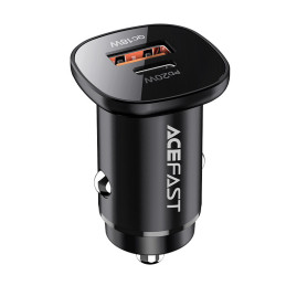 „Acefast“ automobilinis įkroviklis 38 W USB C tipo / USB, PPS, maitinimo šaltinis, greitas įkrovimas 3.0, AFC, FCP, juod...