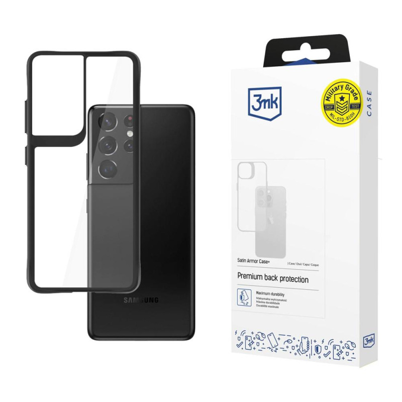 3mk Satin Armor dėklas+, skirtas Samsung Galaxy S21 Ultra 5G - skaidrus