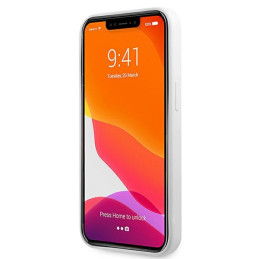 „Guess“ silikoninis 4G logotipo dėklas, skirtas „iPhone 13 Pro / 13“ – baltas