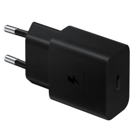 Samsung EP-T1510XBEGEU 15W PD USB-C AFC sieninis įkroviklis su USB-C laidu - juodas
