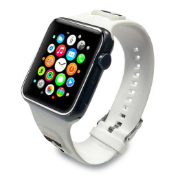 Karl Lagerfeld dirželis KLAWLSLCKW Apple Watch 42/ 44/ 45mm baltas/ baltas dirželis Silikoninės Karl & Choupette galvutė...