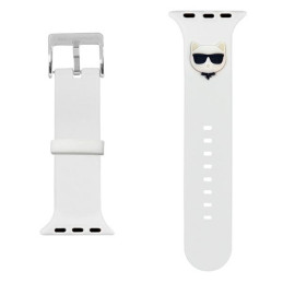 „Karl Lagerfeld“ silikoninis „Choupette Heads“ dirželis „Apple Watch 38/ 40/ 41 mm“ – baltas