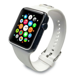 „Karl Lagerfeld“ silikoninis „Choupette Heads“ dirželis „Apple Watch 38/ 40/ 41 mm“ – baltas