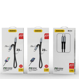 Dudao L10C USB-C - USB-C PD kabelis 100W 5A 0.23m - juodas