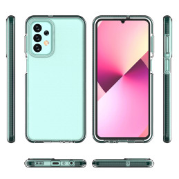 Samsung Galaxy A23 silikoninis dėklas su rėmeliu, juodas, spyruoklinis
