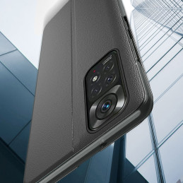 Elegantiškas ekologiškos odos atverčiamas dėklas su stovu Xiaomi Redmi Note 11 Pro+ 5G / 11 Pro 5G / 11 Pro, raudonas