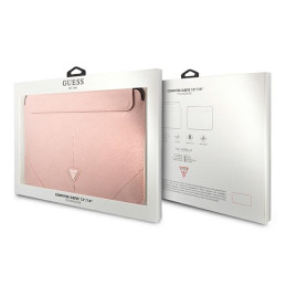 „Guess Saffiano Triangle Logo“ 14 colių nešiojamojo kompiuterio dėklas – rožinis