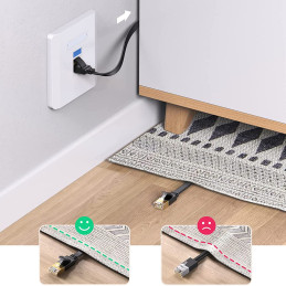 „Ugreen NW102 50176“ plokščias tinklas LAN Ethernet kat. 6,5 m - juoda