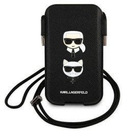 Karl Lagerfeld Saffiano Ikonik Karl&Choupette Head 6.7& 39 & 39 rankinė – juoda