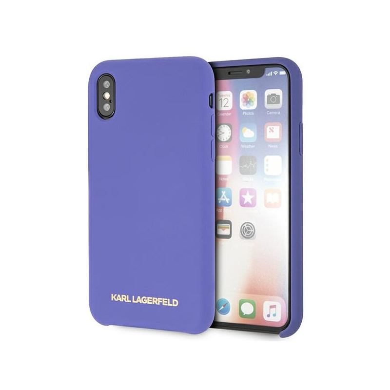 Karl Lagerfeld silikoninis iPhone X/ Xs dėklas – violetinis