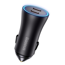 „Baseus Golden Contactor Pro“ automobilinis įkroviklis, 2x USB-C, 40W, pilkas (CGJP000013)