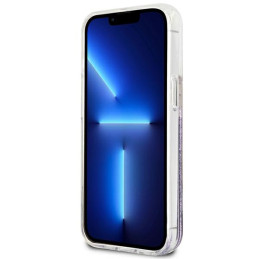 Guess GUHCP13LLFLSU iPhone 13 Pro / 13 6.1" violetinis/ violetinis kietas dėklas su gėlių blizgučiais
