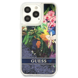 „Guess“ blizgučiais puoštas „iPhone 13 Pro Max“ dėklas – mėlynas