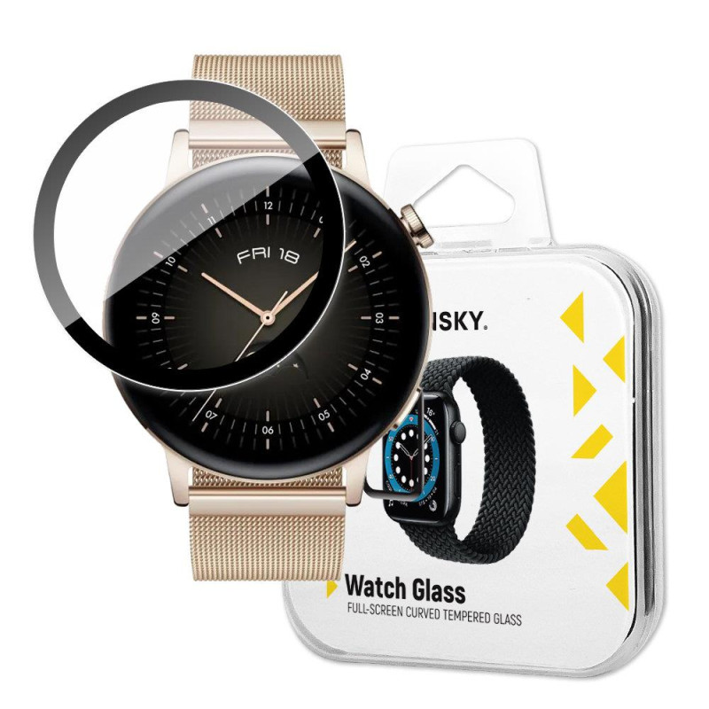 „Wozinsky Watch Glass“ hibridinis stiklas, skirtas „Huawei Watch GT 3 46mm“, juodas