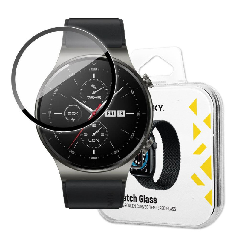 „Wozinsky Watch Glass“ hibridinis stiklas, skirtas „Huawei Watch GT 2 46mm“, juodas