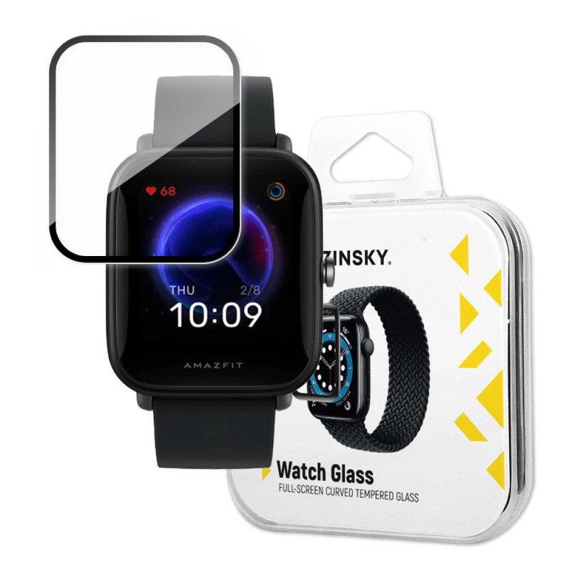 „Wozinsky Watch Glass“ hibridinis stiklas, skirtas „Xiaomi Amazfit Bip U“, juodas