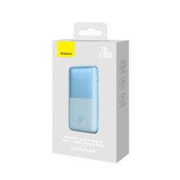 „Baseus Bipow Pro“ nešiojamas įkroviklis 10000mAh 20W + USB laidas 3A 0,3m, mėlynas (PPBD040103)