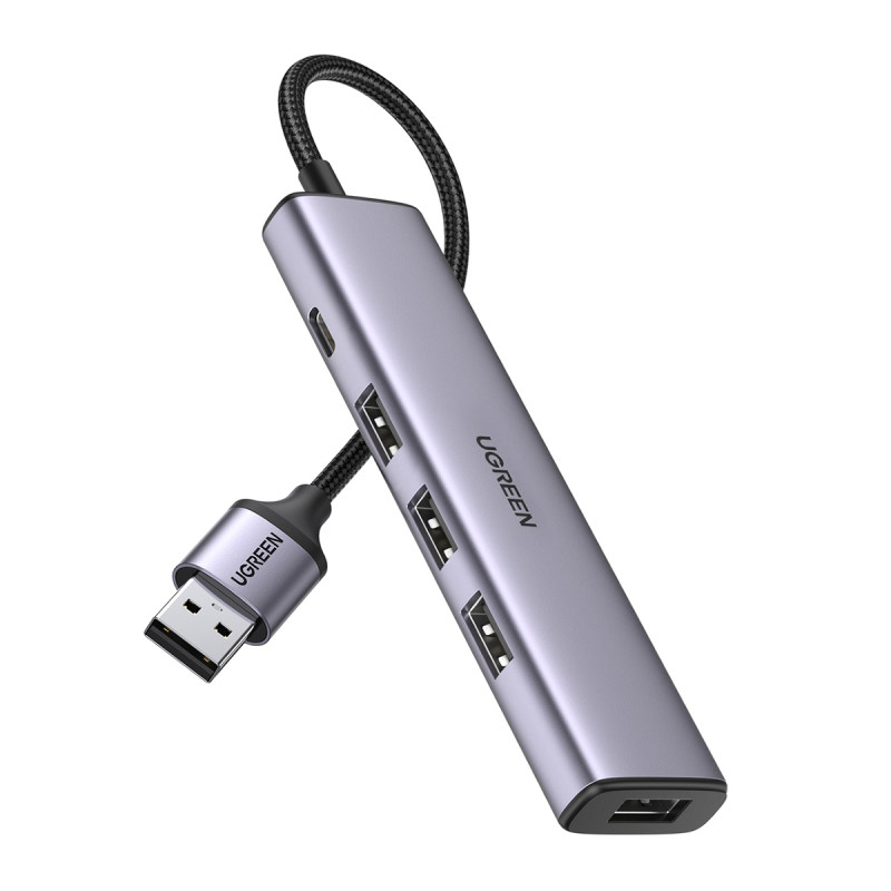 Ugreen USB šakotuvo skirstytuvas - 4x USB 3.0 pilkas (CM473 20805)