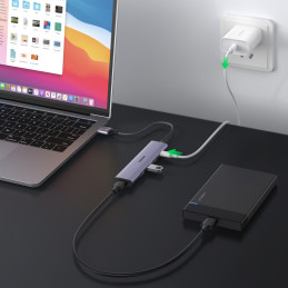 Ugreen USB šakotuvo skirstytuvas - 4x USB 3.0 pilkas (CM473 20805)