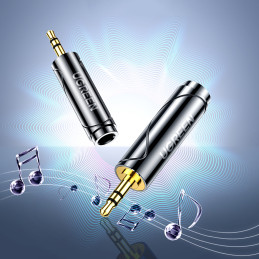 „Ugreen“ garso adapteris, 3,5 mm (vyriškas) - 6,35 mm mini lizdas (lizdas), pilkas (AV168)