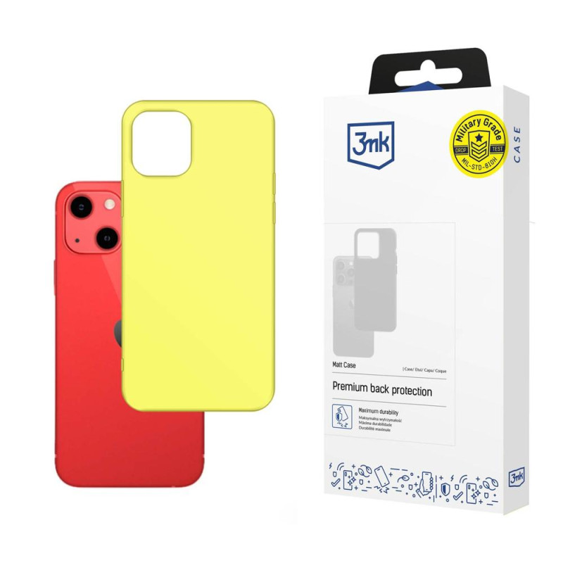 3mk matinis dėklas, skirtas iPhone 13 - geltonas