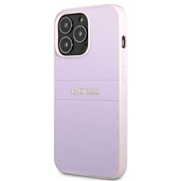 „Guess Saffiano Stripe“ iPhone 13 Pro Max dėklas – violetinis