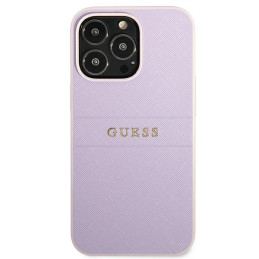 „Guess Saffiano Stripe“ iPhone 13 Pro Max dėklas – violetinis