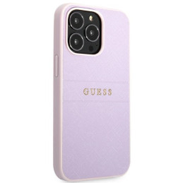 „Guess Saffiano Stripe“ iPhone 13 Pro Max dėklas – violetinis