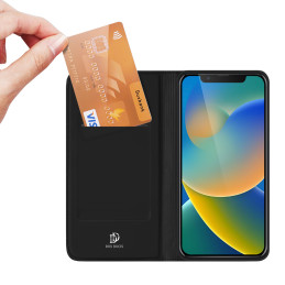 „Dux Ducis Skin Pro“ dėklas su atverčiamu dangteliu iPhone 13/ 14, juodas