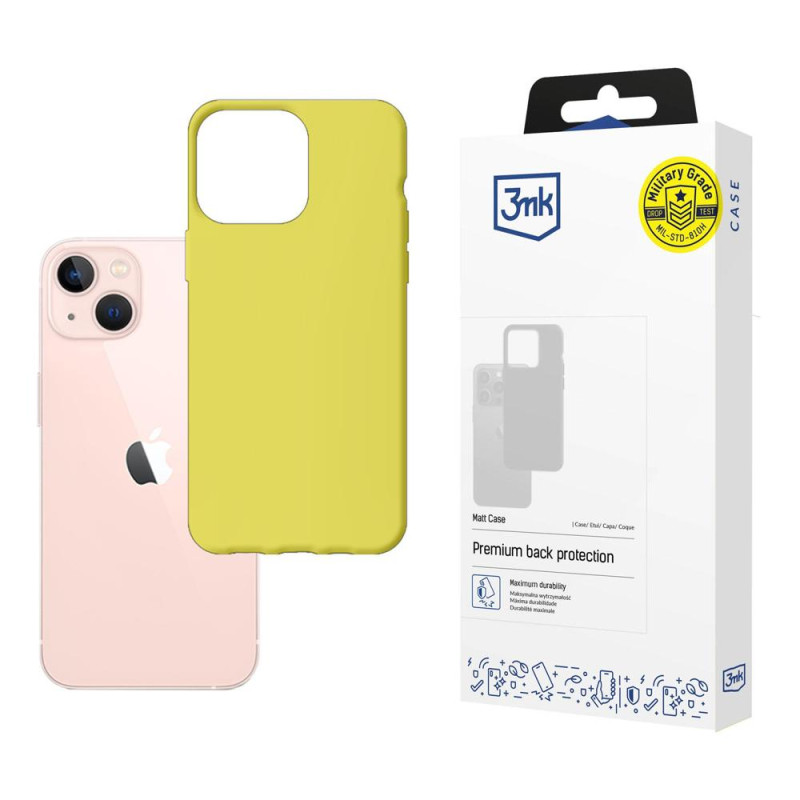 3mk matinis dėklas, skirtas „iPhone 14 Plus“ – geltonas