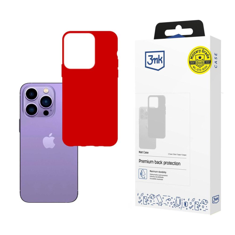 3mk matinis dėklas, skirtas „iPhone 14 Pro Max“ – raudonas